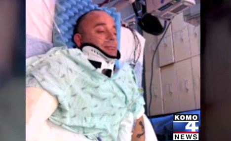 Critical injuries: Nelson was left with a broken back, cracked ribs and fractured skull